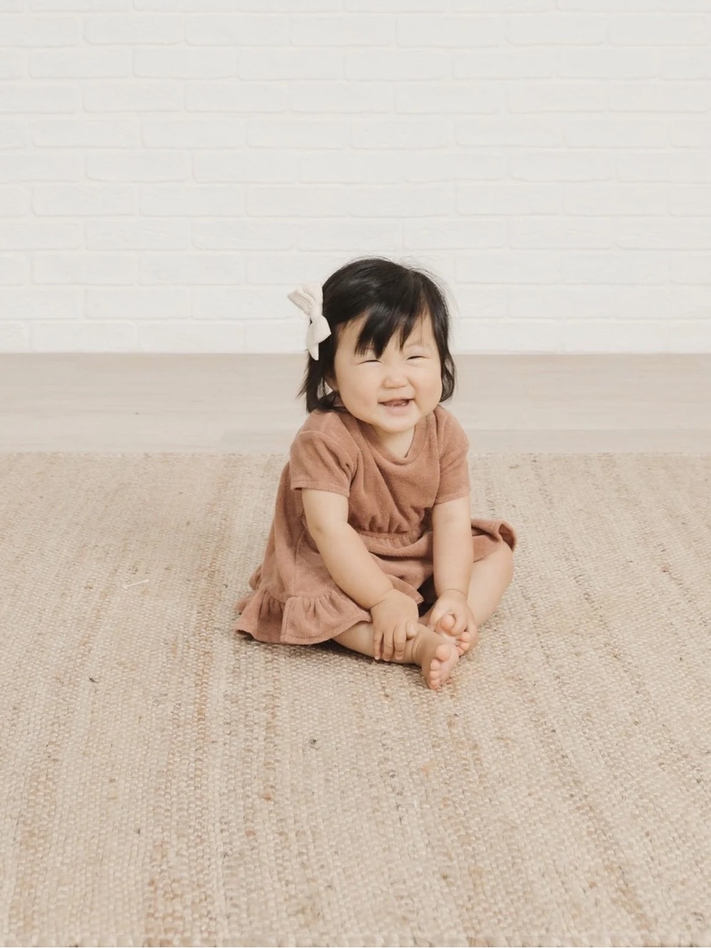 Quincy Mae terracotta terry ruffle Dress set